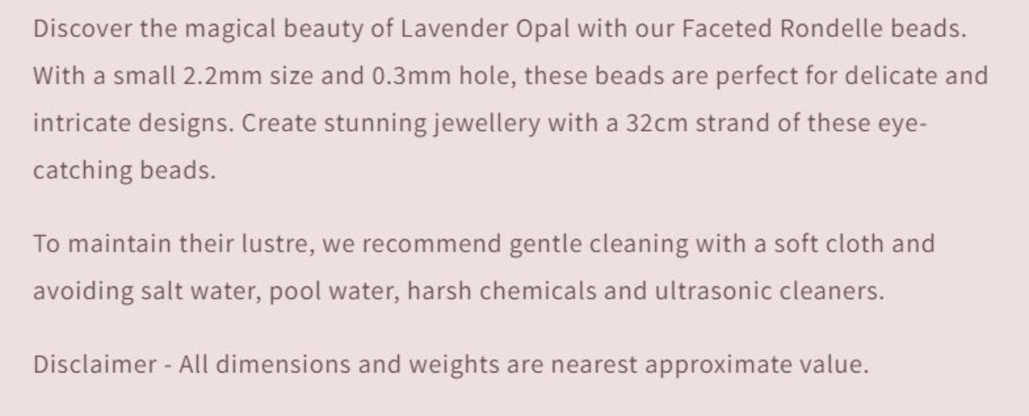 Text describing the product details of the gemstone beads , as seen on the Australian owned Melbourne Gemstone Beads shop.