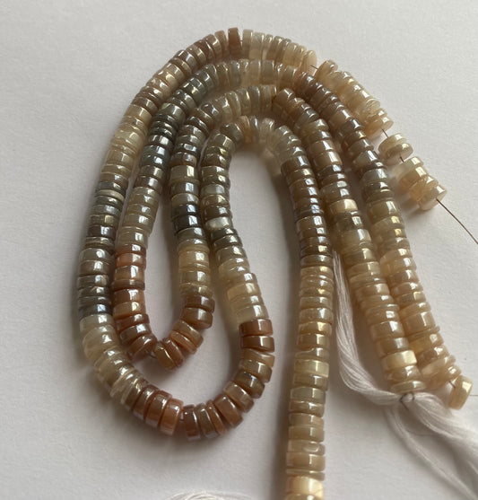Elegant strand adorned with 7mm moonstone stones, showcasing a rich brown golden colour.