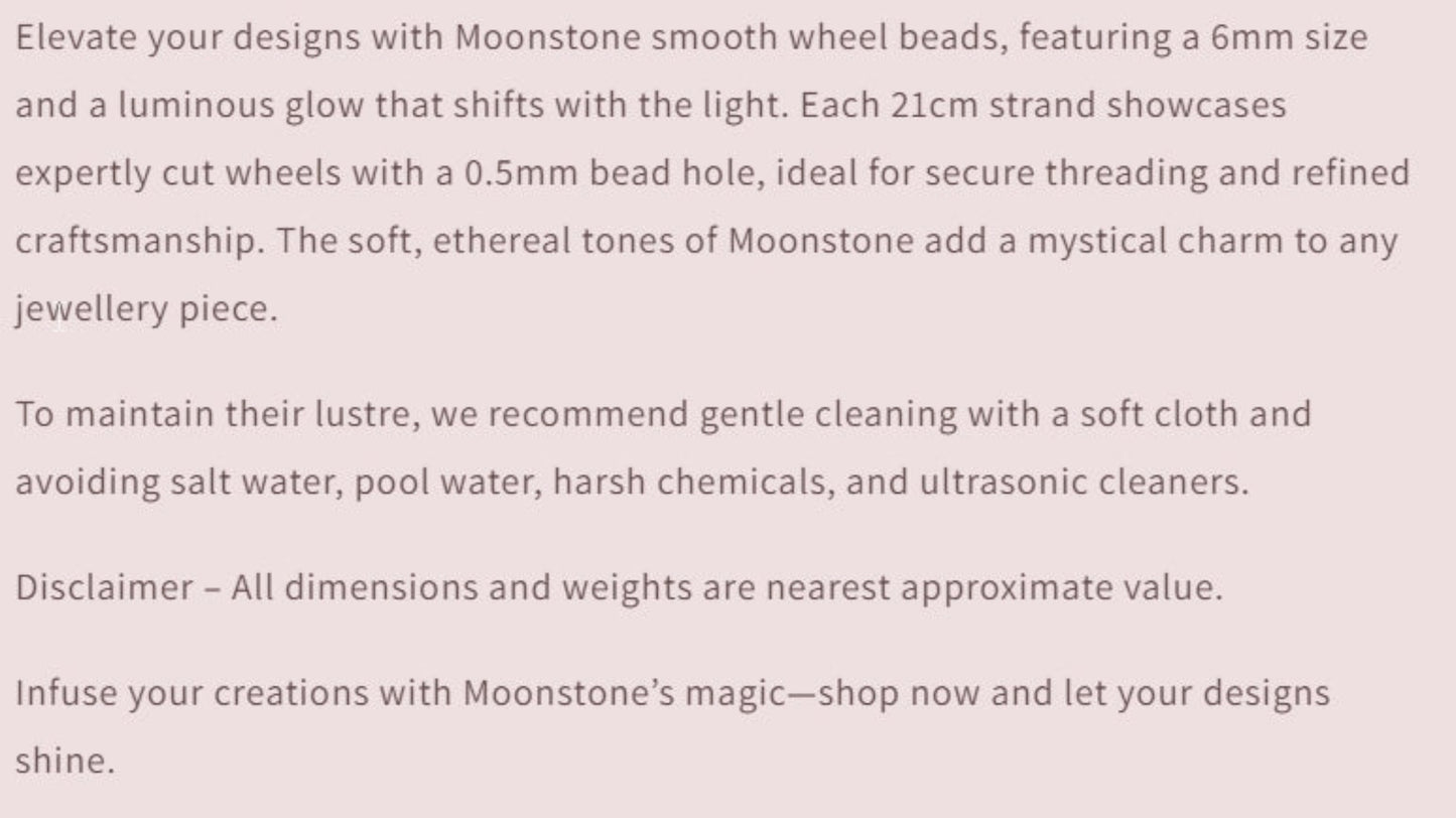 Text describing the product details of the gemstone beads , as seen on the Australian owned Melbourne Gemstone Beads shop.