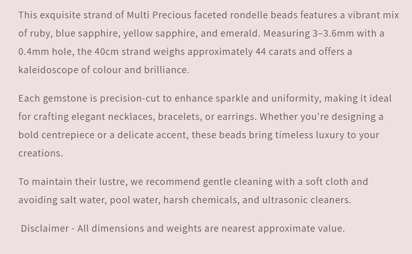 Text describing the product details of the gemstone beads , as seen on the Australian owned Melbourne Gemstone Beads shop.