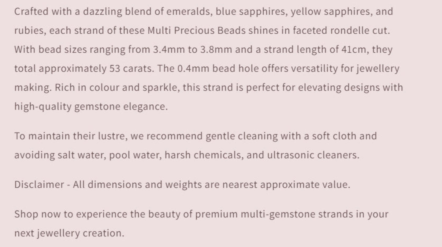 Text describing the product details of the gemstone beads , as seen on the Australian owned Melbourne Gemstone Beads shop.