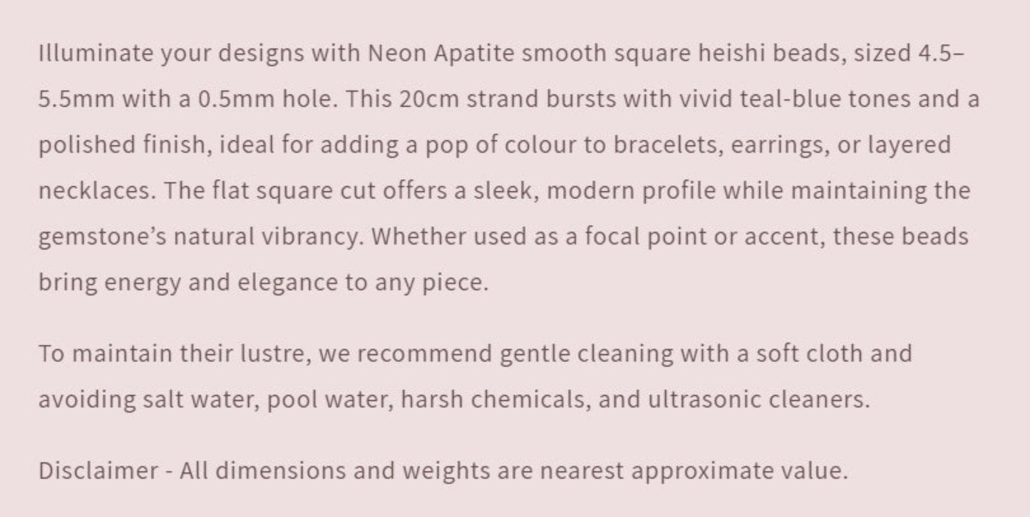 Text describing the product details of the gemstone beads , as seen on the Australian owned Melbourne Gemstone Beads shop.