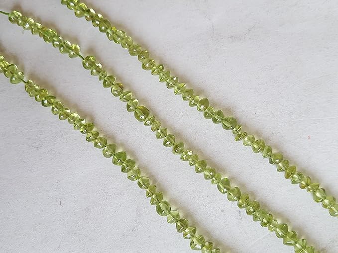 Peridot | Smooth Rondelle Beads | 3.5-4.0mm Bead Size | 33cm Strand Length | 43 Carats