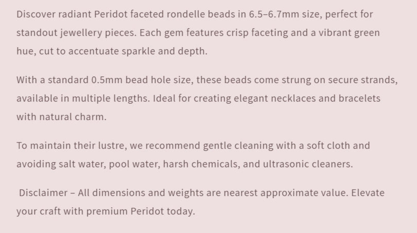 Text describing the product details of the gemstone beads , as seen on the Australian owned Melbourne Gemstone Beads shop.