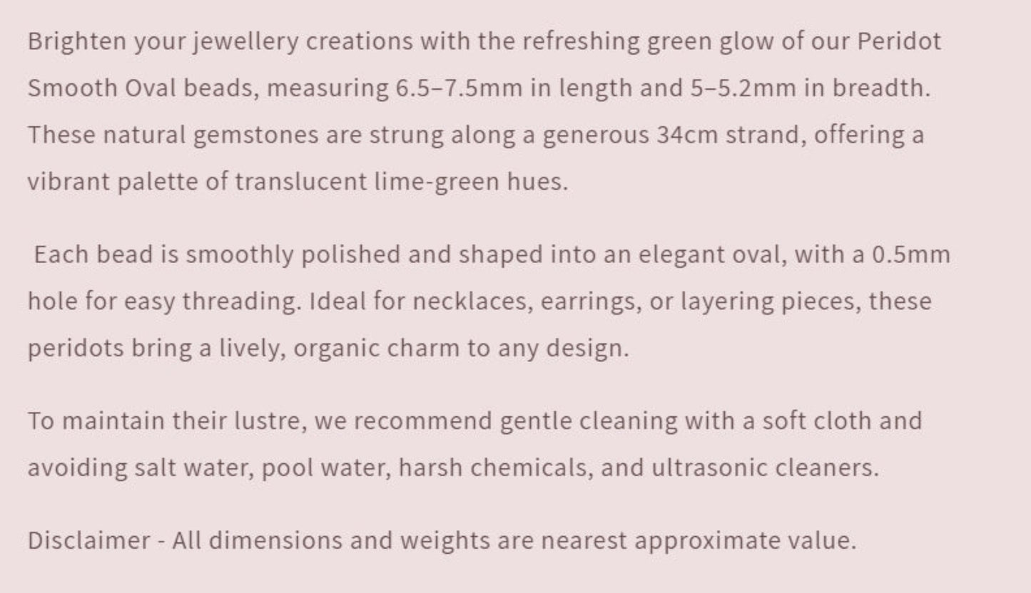 Text describing the product details of the gemstone beads , as seen on the Australian owned Melbourne Gemstone Beads shop.
