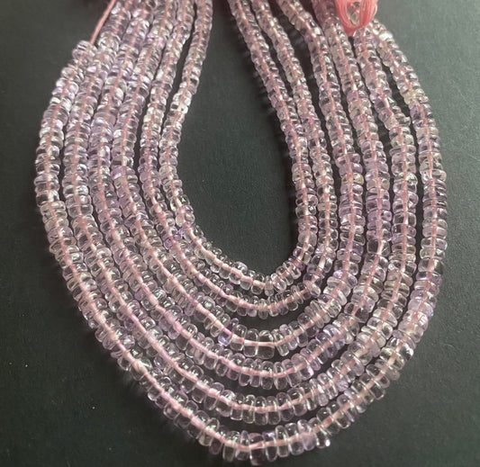 Beautiful pink amethyst stones, smooth wheels natural gemstone beads.