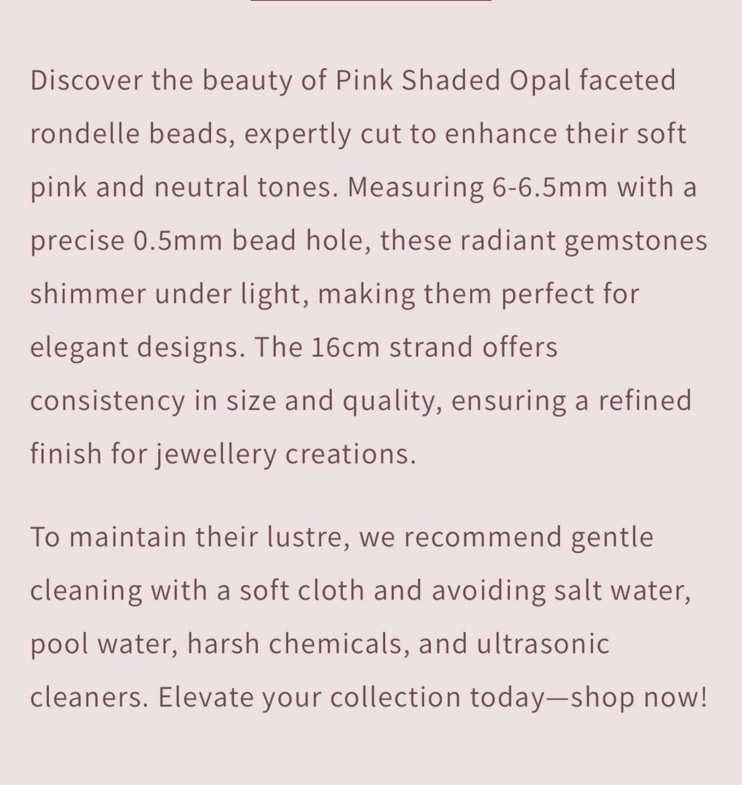 Text describing the product details of the gemstone beads , as seen on the Australian owned Melbourne Gemstone Beads shop.