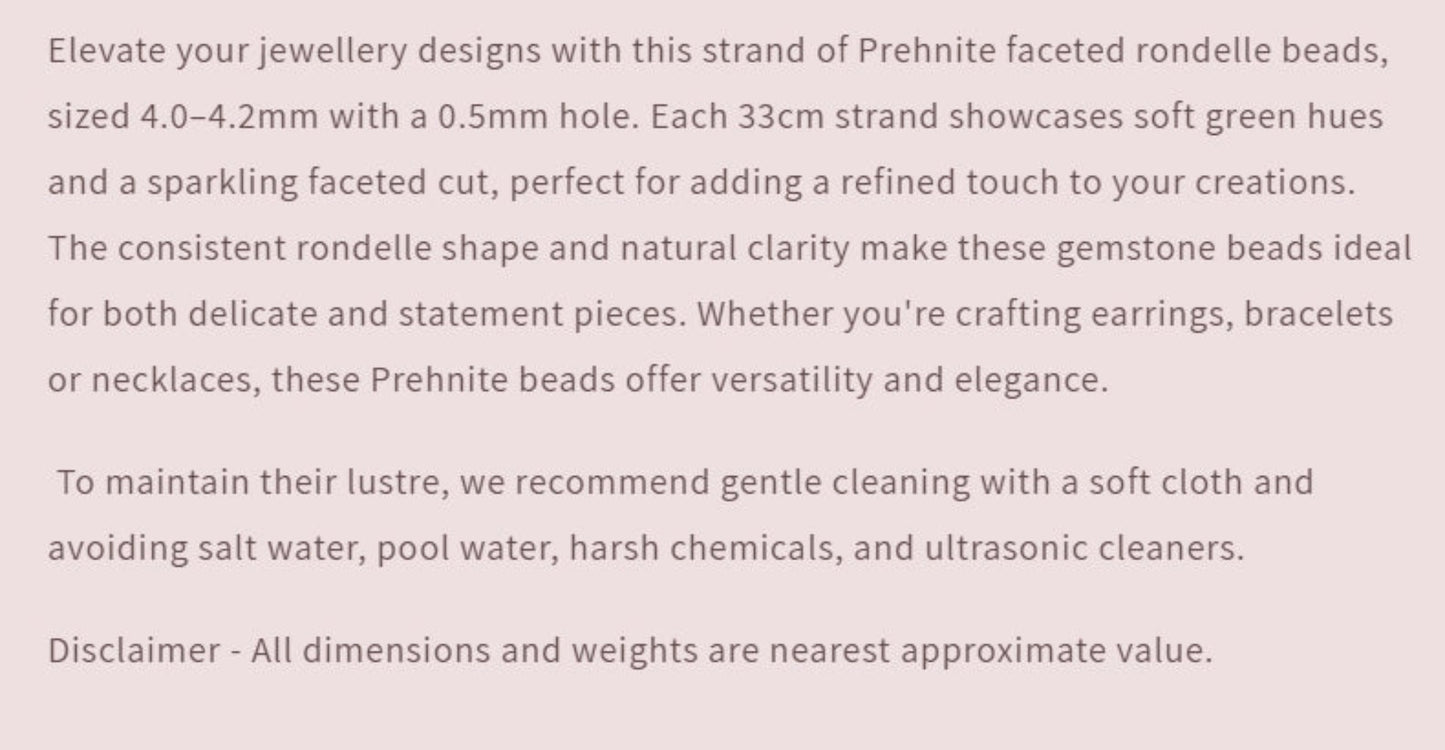 Text describing the product details of the gemstone beads, as seen on the Australian owned Melbourne Gemstone Beads shop.