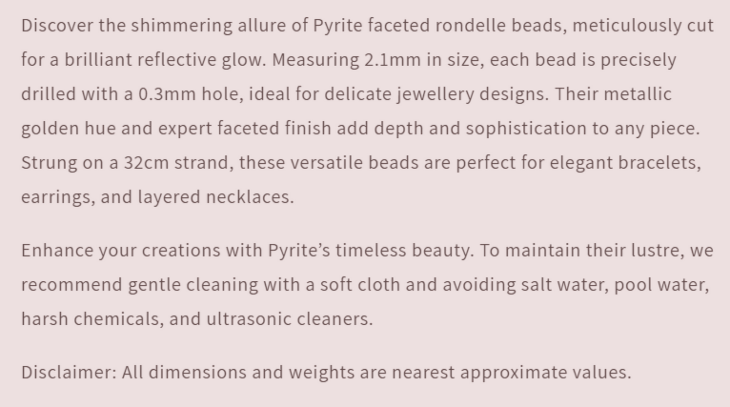 Text describing the product details of the gemstone beads , as seen on the Australian owned Melbourne Gemstone Beads shop.