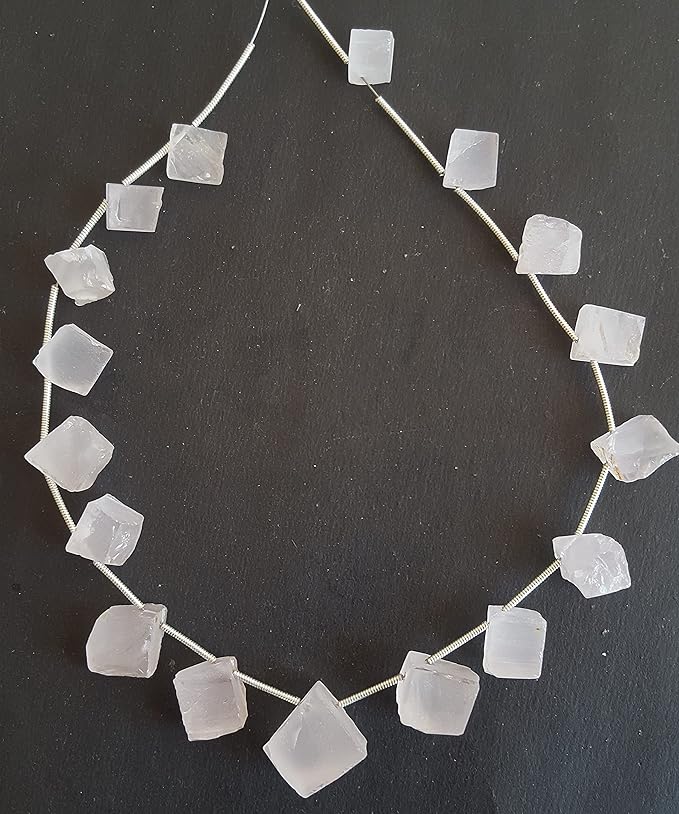 Strand featuring rose quartz rough gemstones,in a stunning pink hue.