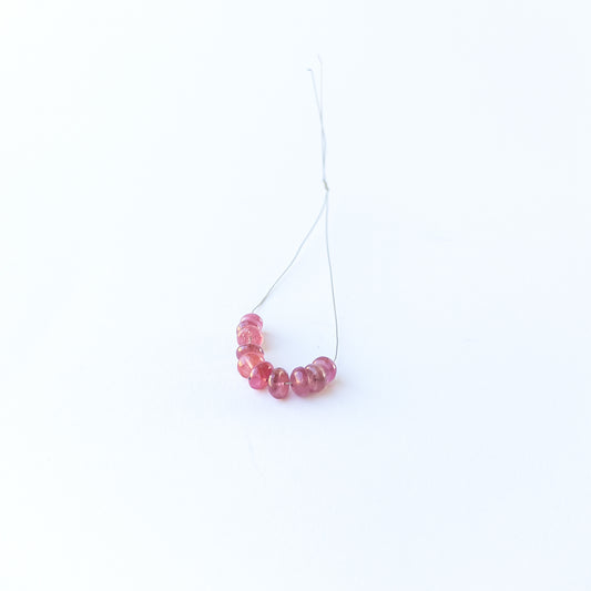 Genuine Ruby stone beads in smooth rondelle cut, ideal for gemstone beads for DIY jewellery projects.