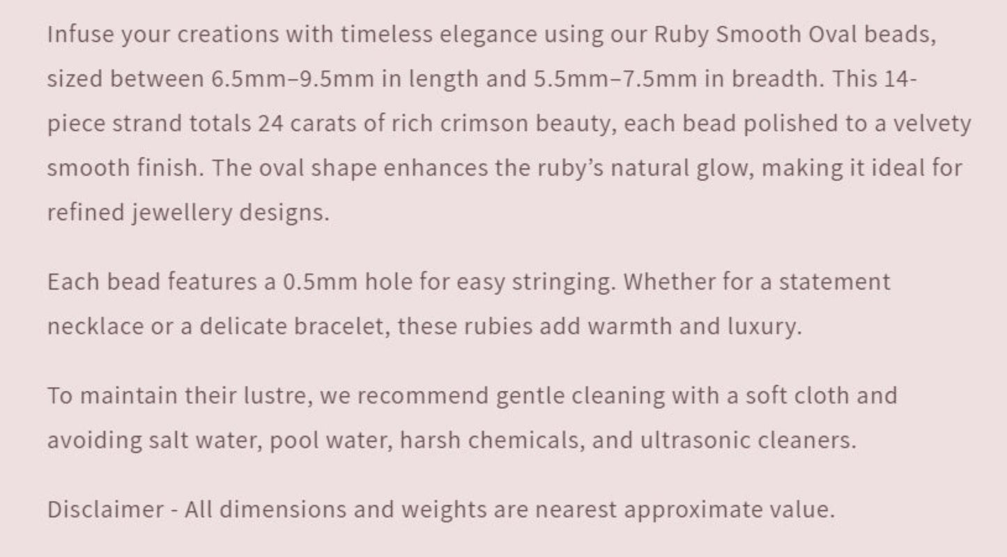 Text describing the product details of the gemstone beads , as seen on the Australian owned Melbourne Gemstone Beads shop.