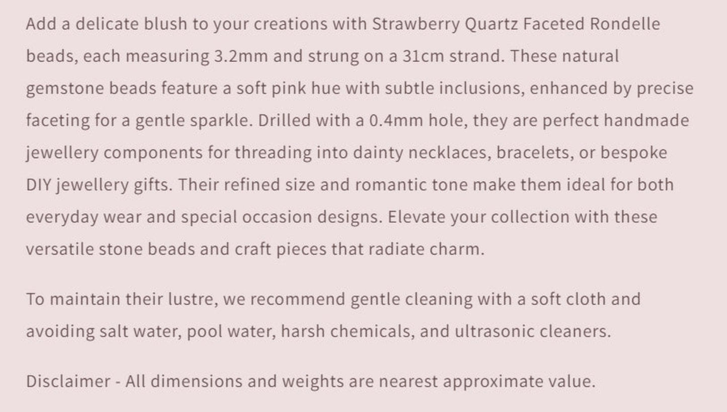 Text describing the product details of the gemstone beads , as seen on the Australian owned and trusted bead supplier, Melbourne Gemstone Beads.