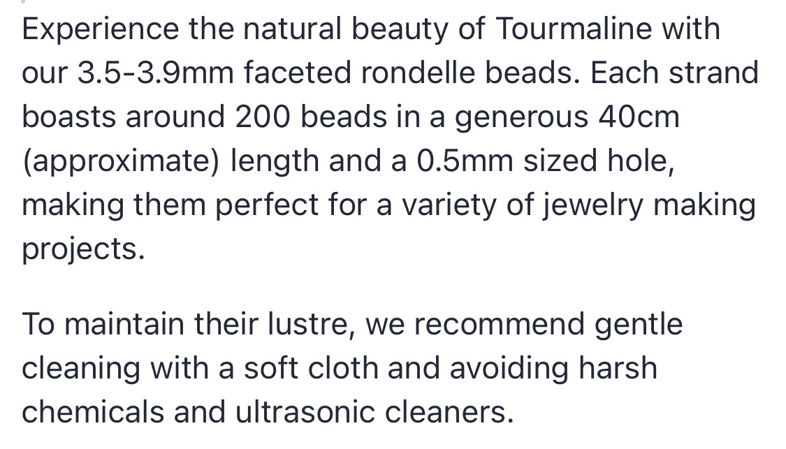 Text describing the product details of the 3.5-3.9mm Faceted rondelle Gemstone Bead , as seen on the Australian owned Melbourne Gemstone Beads shop.