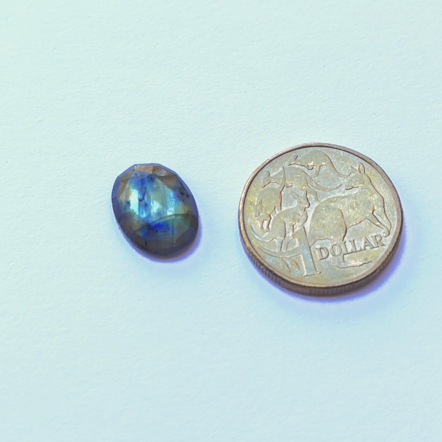 Labradorite beads showcasing their faceted design.