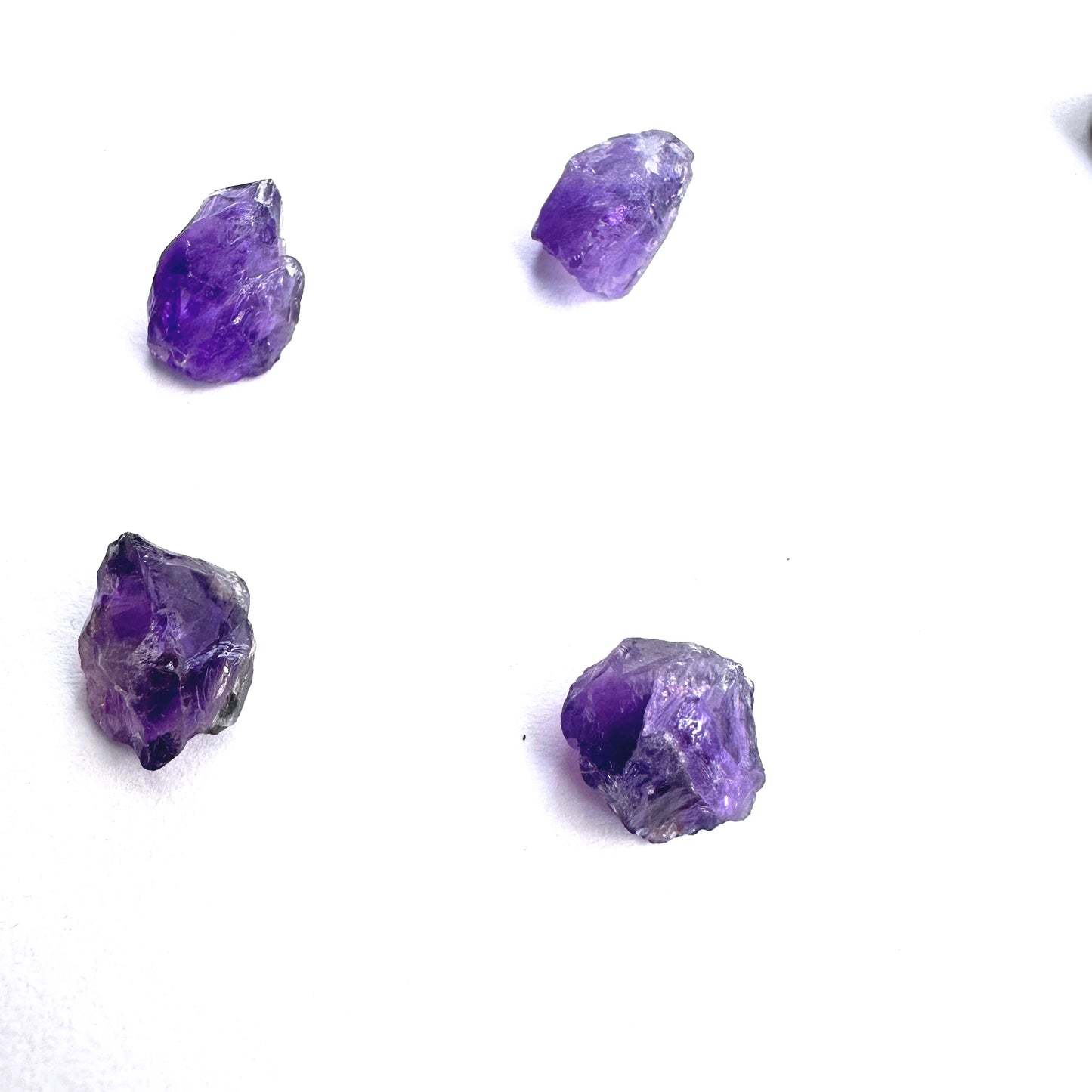 Natural Amethyst rough stones, 13-15mm length √ó 9-12mm breadth, ideal for wire-wrapping and resin art.