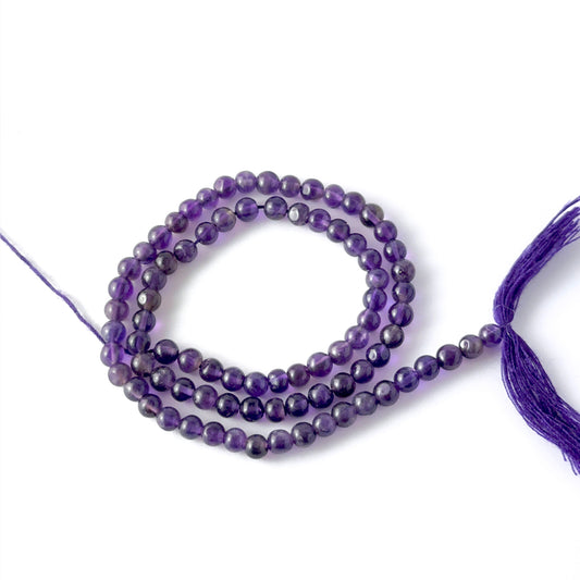Amethyst smooth round gemstone beads showing soft purple tones and shine for genuine gemstone beads in DIY jewellery.