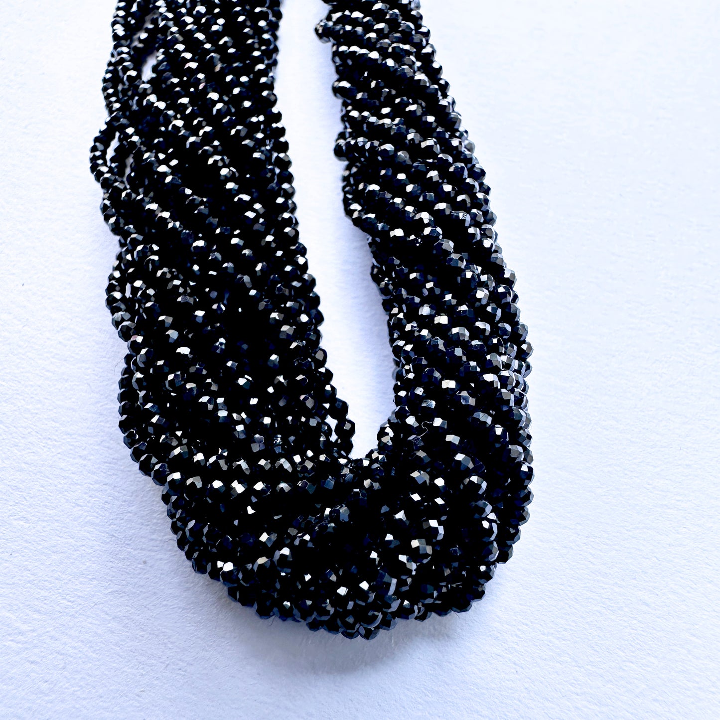 Handmade jewellery components featuring Black Spinel beads with consistent size and lustrous finish.