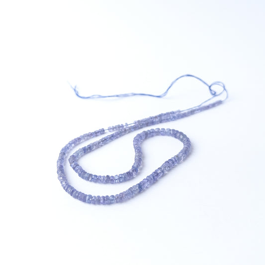 Blue Sapphire faceted rondelle beads sized 3–4.2mm, high‑quality gemstone beads suited for elegant handmade jewellery creations.