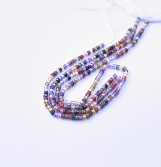 Handmade jewellery components with brilliant Cubic Zirconia beads arranged in a neat strand.