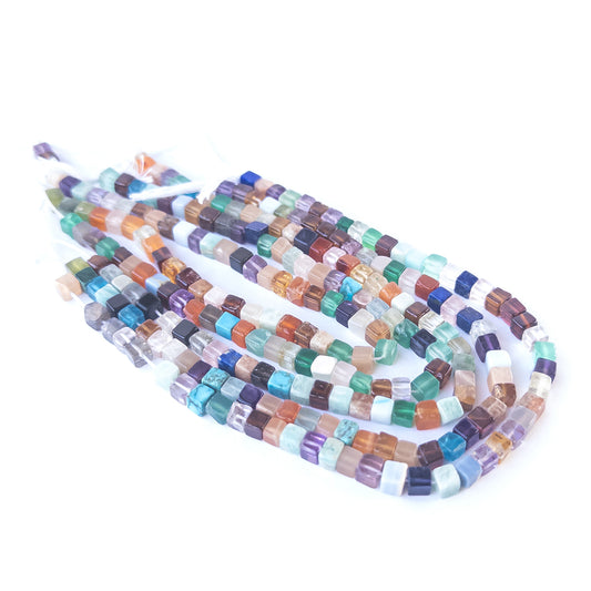 High‑quality Disco smooth cube beads in 4.3–4.5mm size offering clarity and lustre for artisan jewellery projects.