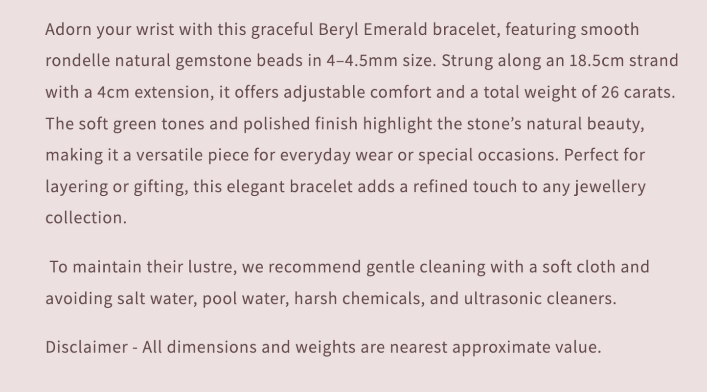 Text describing the product details of the gemstone beads , as seen on the Australian owned and trusted bead supplier, Melbourne Gemstone Beads.