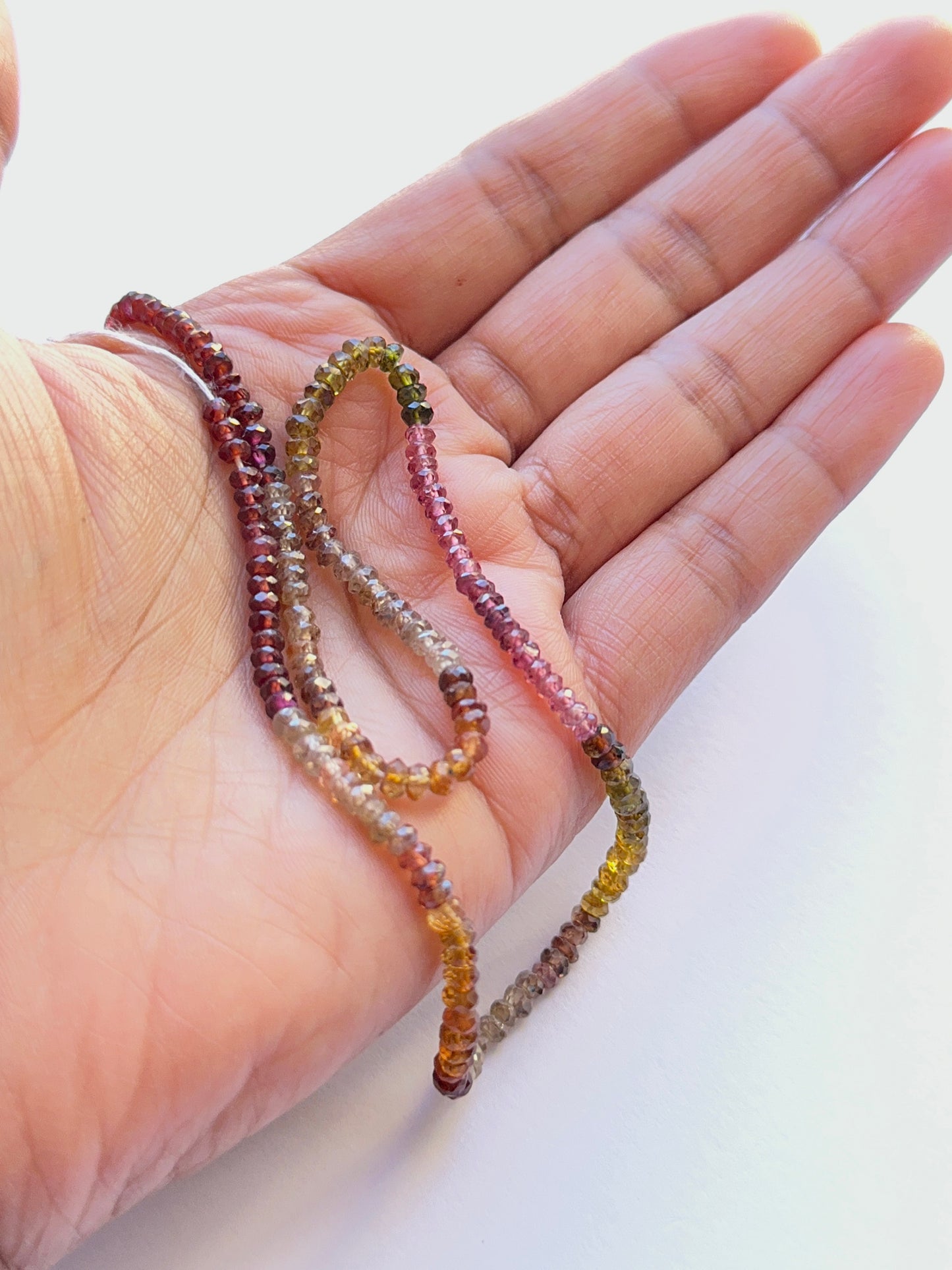 Faceted Tourmaline | 3.5-4mm Bead Size | 34cms Strand Length