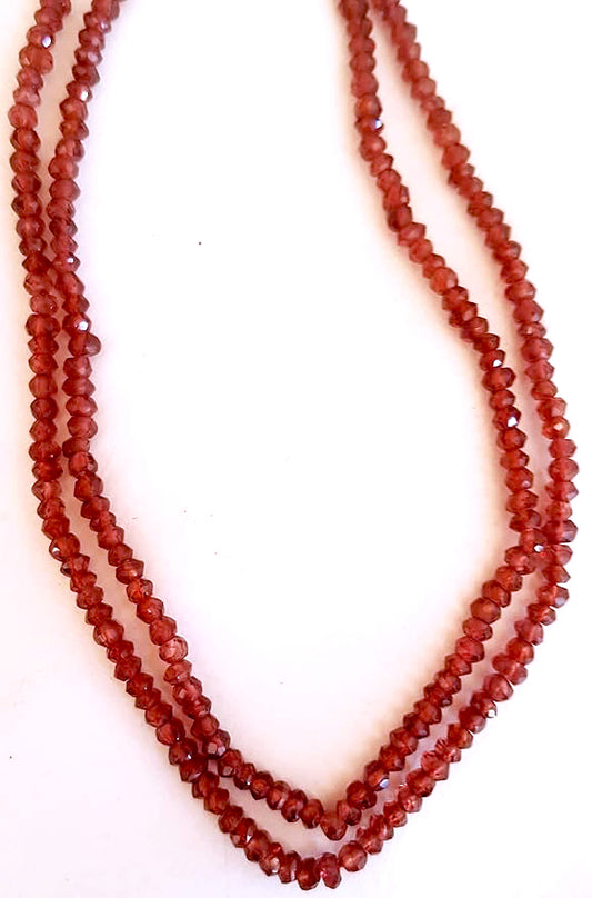 Garnet | Faceted Rondelle | 3mm Bead Size | 33cm Strand Length | 28 Carats