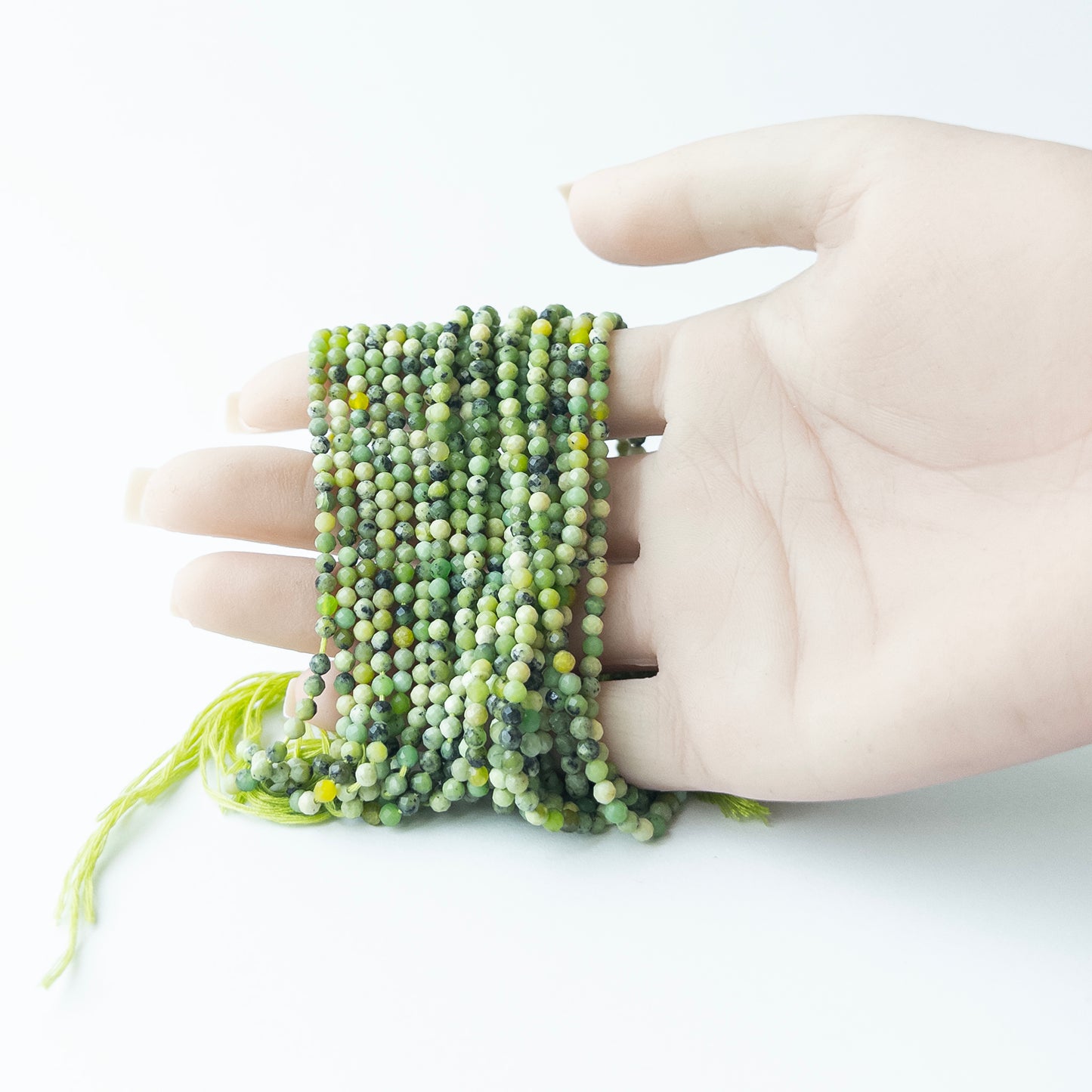 Green Opal | Faceted Rondelle | 3.2-3.3mm Bead Size | 31cm Strand Length