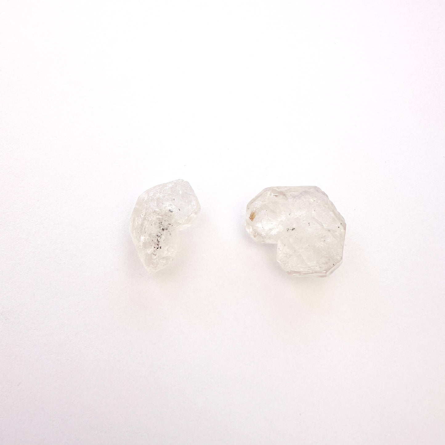 Herkimer diamond nuggets with crisp edges and radiant transparency.