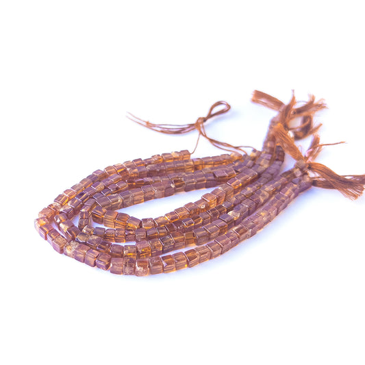 Genuine Hessonite smooth cube stone beads with polished surfaces ideal for gemstone beads for DIY jewellery making