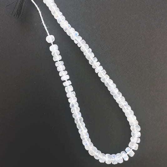 Natural gemstone beads in Moonstone, arranged on a 20cm strand with consistent cut.