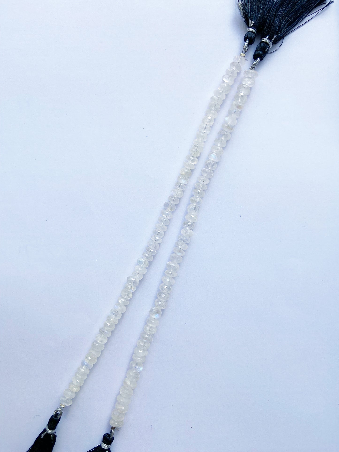 Smooth and glossy Moonstone rondelles ready for stringing and custom design.