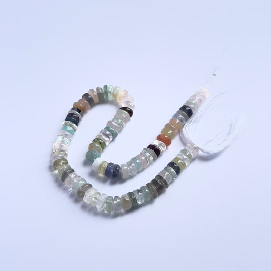 Natural gemstone beads for DIY jewellery, Multi Disco wheels with vibrant mixed colours.