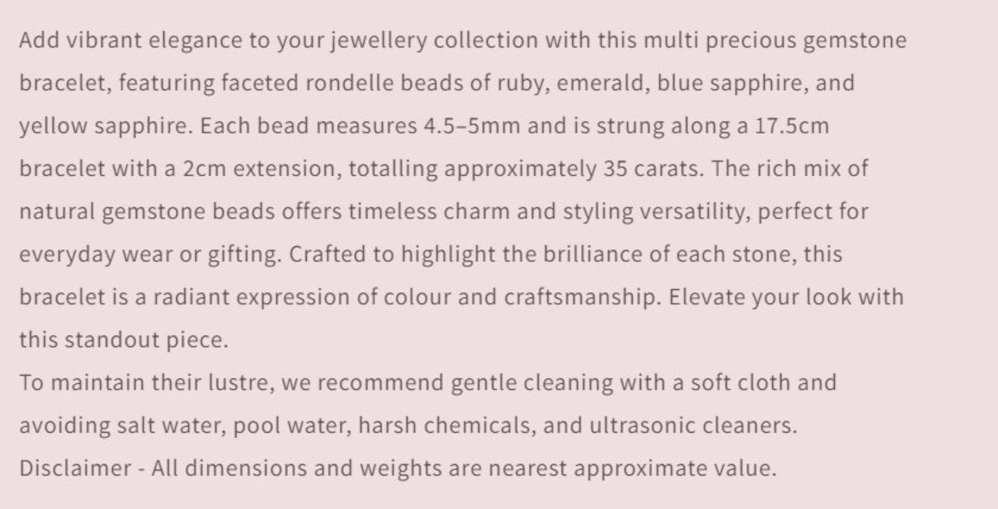 Text describing the product details of the gemstone beads , as seen on the Australian owned and trusted bead supplier, Melbourne Gemstone Beads.