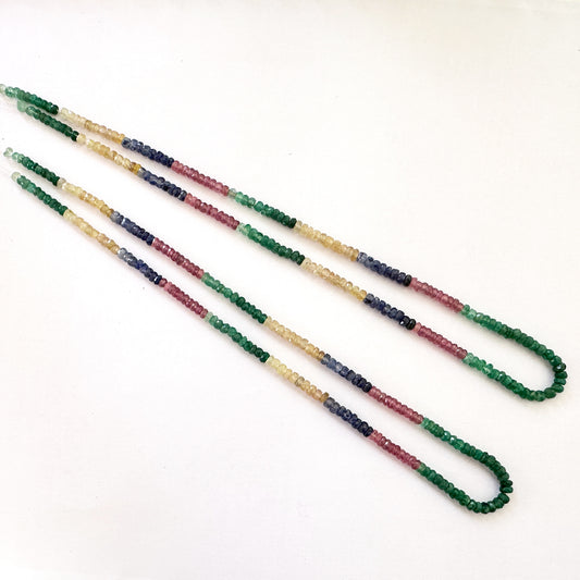 Vibrant Multi Precious faceted rondelle beads in assorted colours with brilliant shine and high-quality finish.