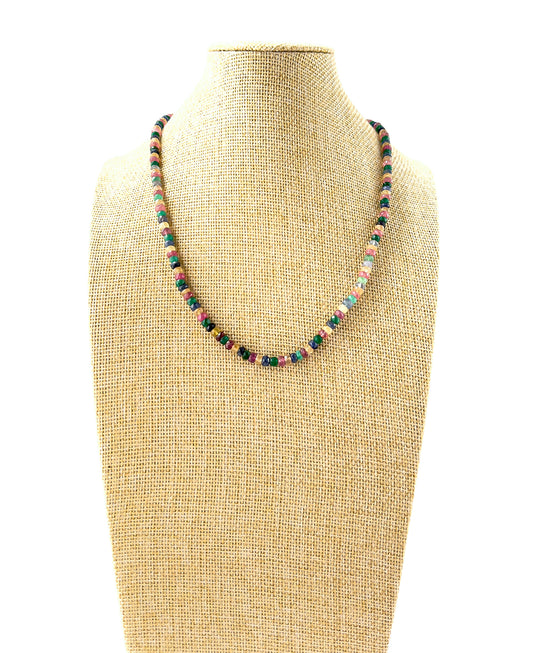 Genuine multi‑colour Ruby, Emerald, Blue Sapphire and Yellow Sapphire faceted rondelle beads showcasing bright sparkle and rich gemstone tones.