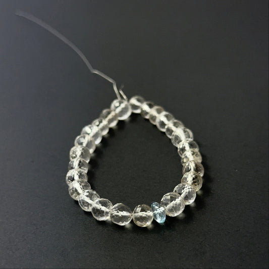 Genuine rose quartz and aquamarine stone beads with bright faceted shine, ideal for gemstone beads for DIY jewellery.