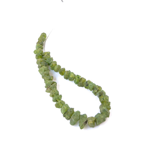 Genuine Peridot drilled rough stones in 8–10mm sizes, ideal for DIY gemstone jewellery making.