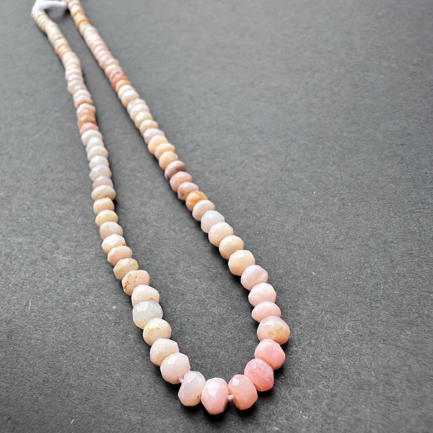 Stone Beads in Pink Shaded Opal with refined faceted rondelle cut for handmade jewellery components.