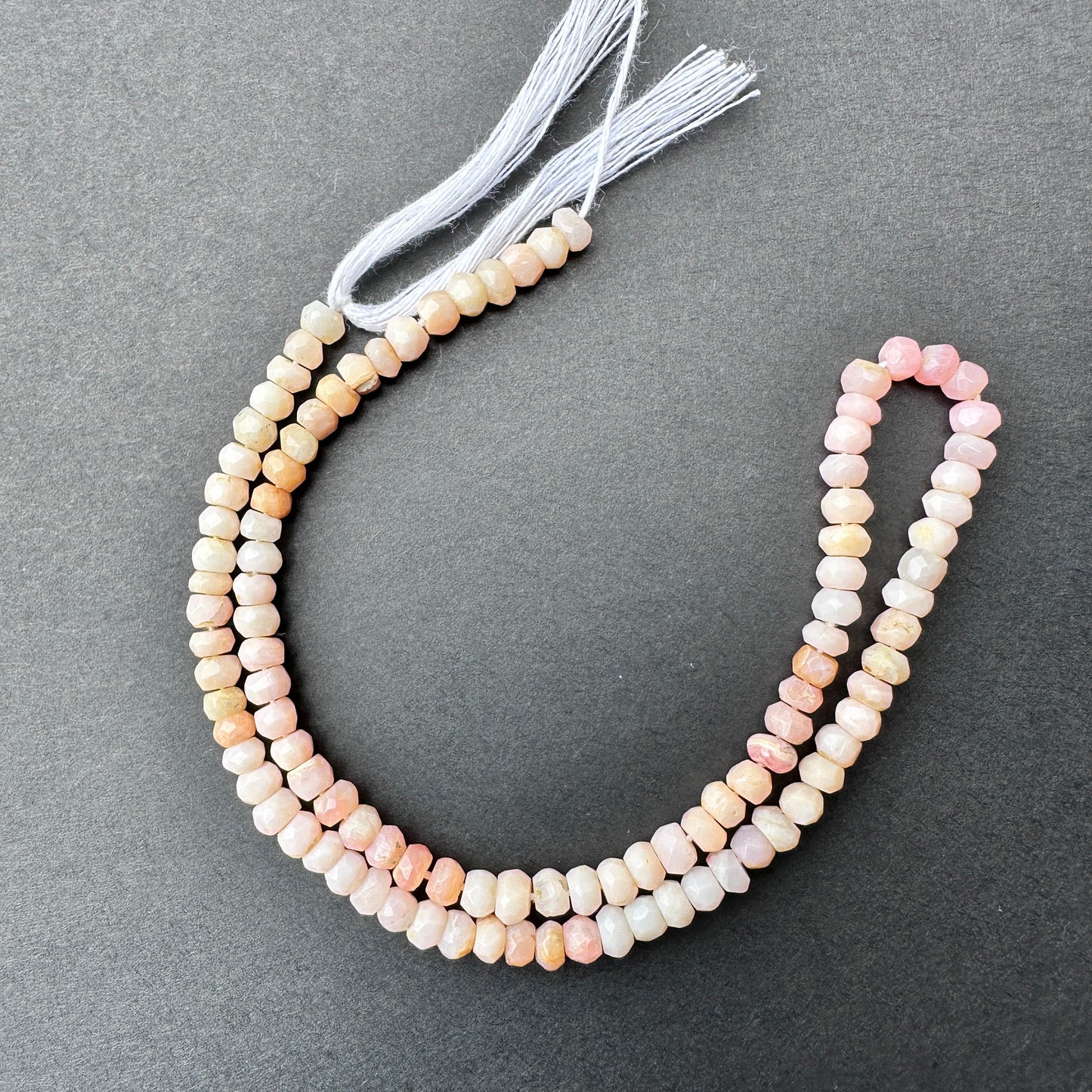 Natural gemstone beads in Pink Shaded Opal, 4.2-4.5mm size, ideal for elegant DIY jewellery designs.