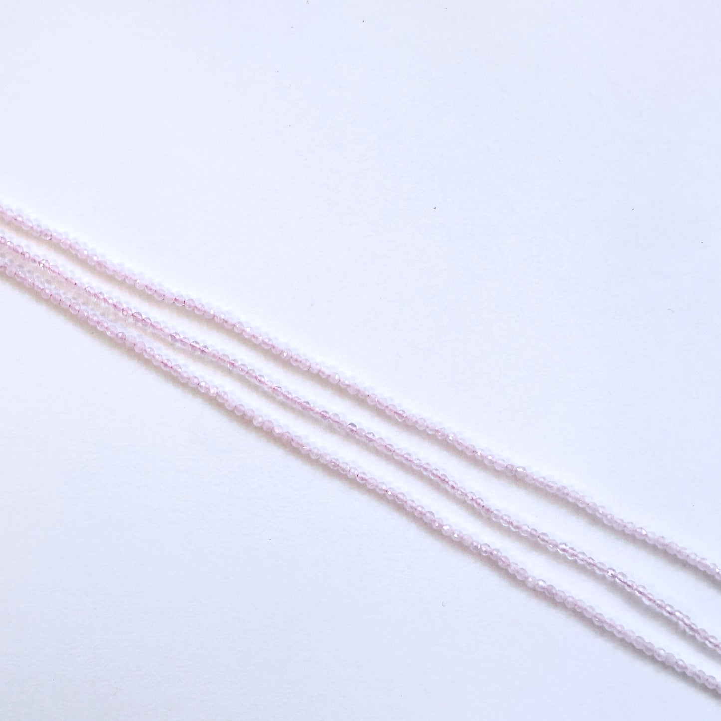 High-quality Rose Quartz natural gemstone beads with elegant blush colour.