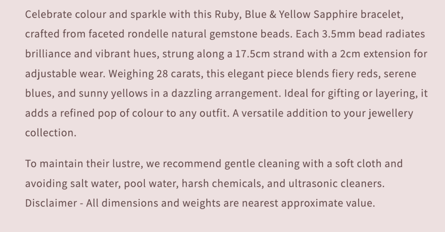 Text describing the product details of the gemstone beads , as seen on the Australian owned and trusted bead supplier, Melbourne Gemstone Beads.