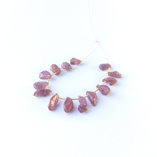 Genuine Ruby stone beads with natural rough texture and rich colour ideal for DIY jewellery making.