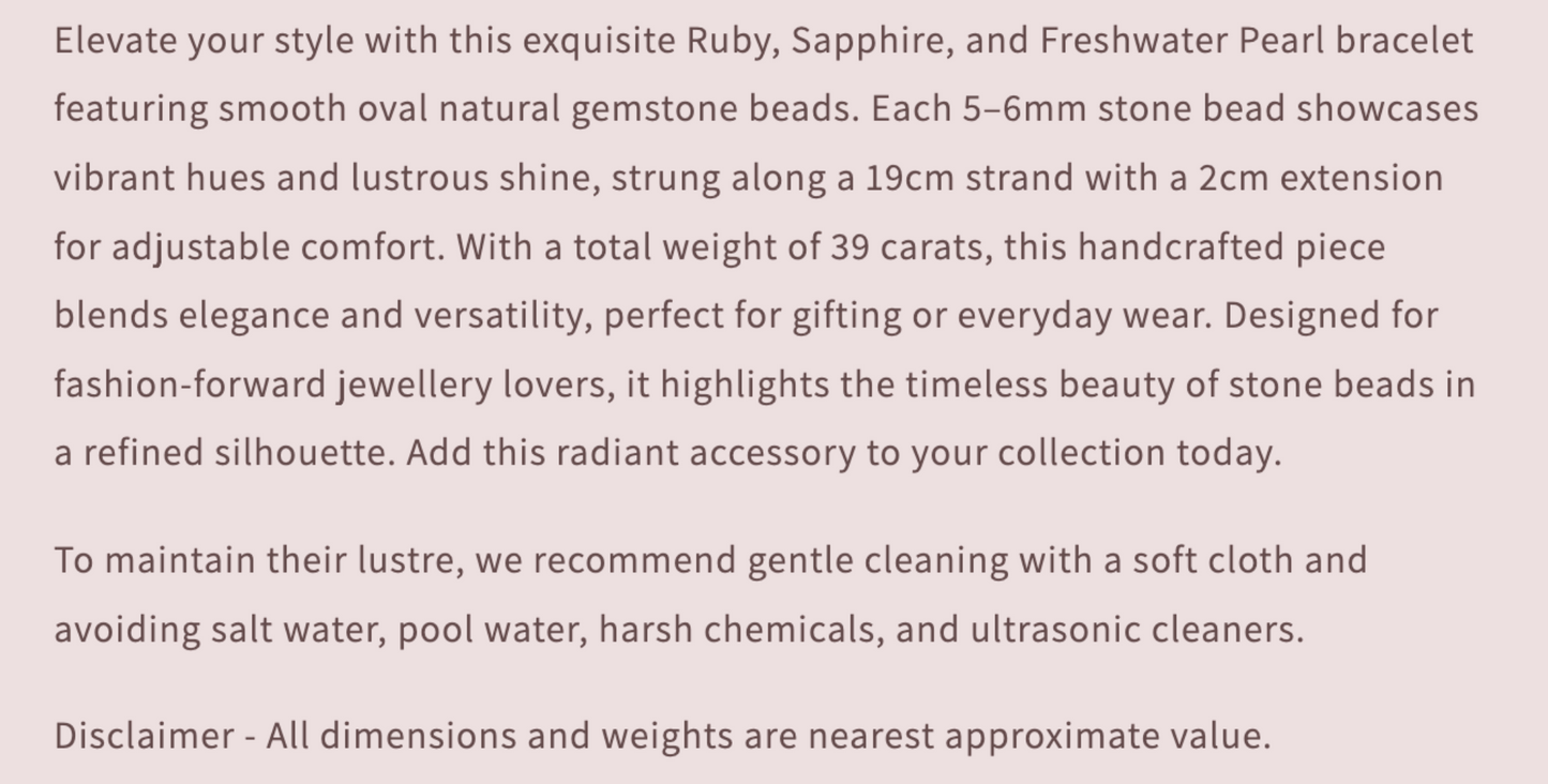 Text describing the product details of the gemstone beads , as seen on the Australian owned and trusted bead supplier, Melbourne Gemstone Beads.