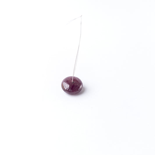 Ruby smooth disc cabochon with centre drill, perfect for DIY jewellery makers using authentic gemstone beads.