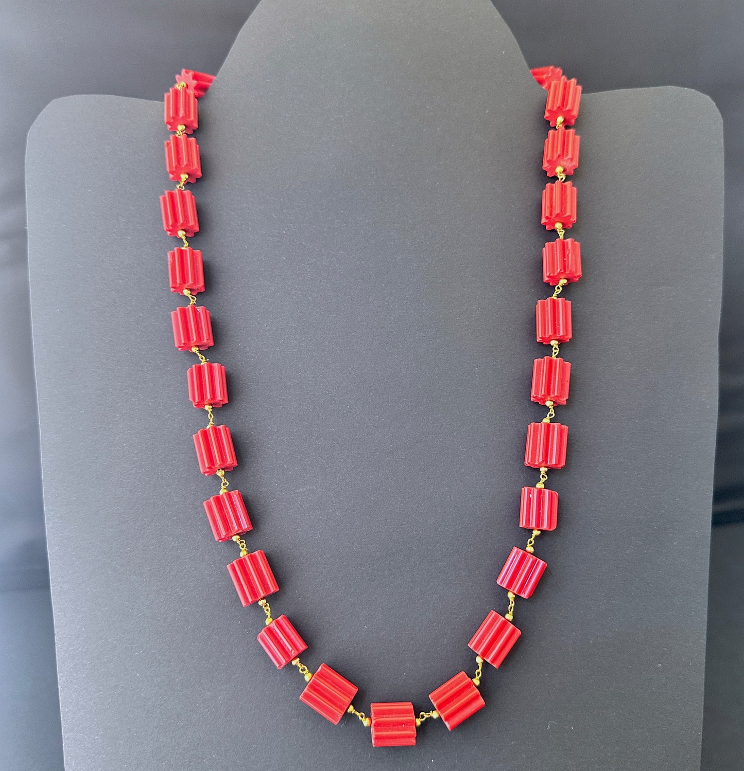 Elegant stone beads necklace, 52cm adjustable silk tassel, crafted from natural gemstone beads in faceted cylinder cut.