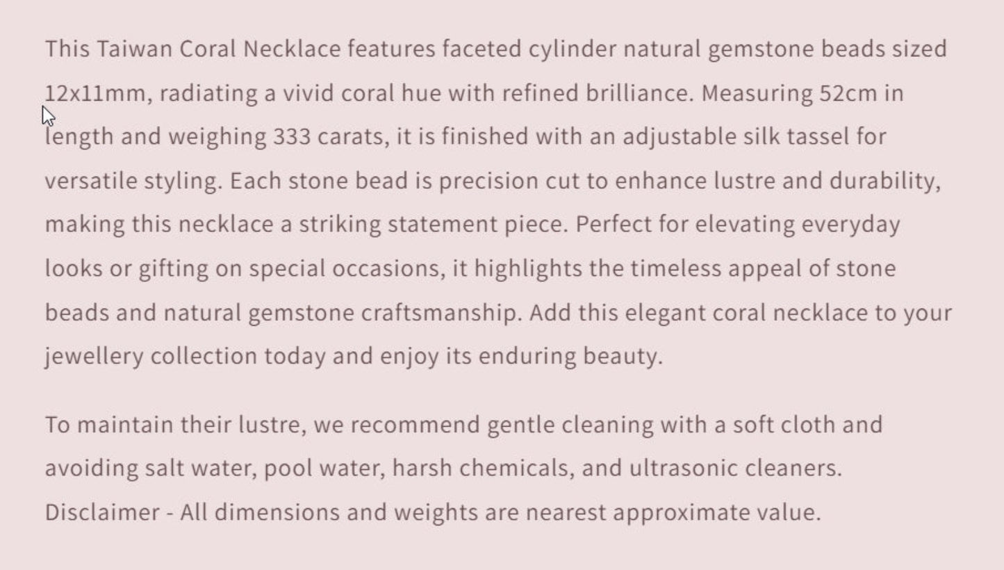 Text describing the product details of the gemstone beads , as seen on the Australian owned and trusted bead supplier, Melbourne Gemstone Beads.