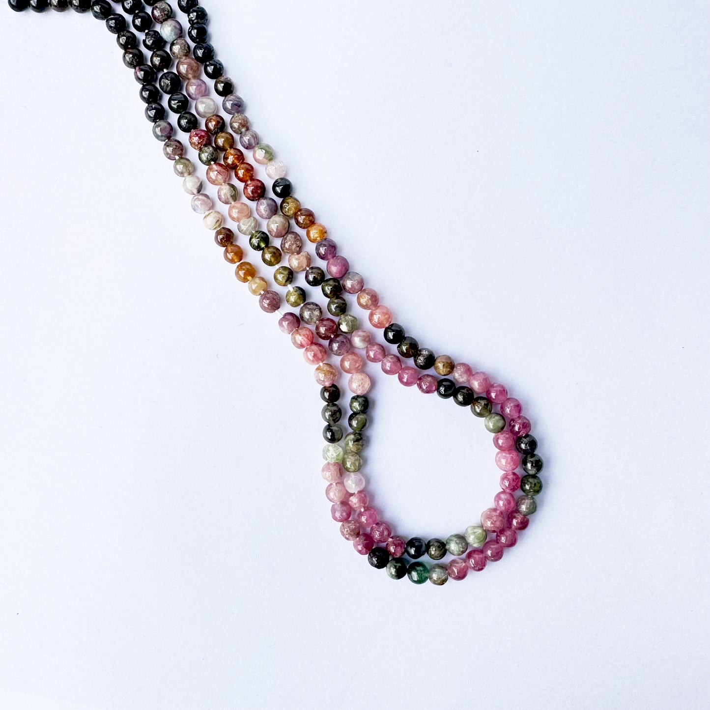 Watermelon Tourmaline | Smooth Sphere | 4.2-4.7mm bead size | 33cm Strand Length
