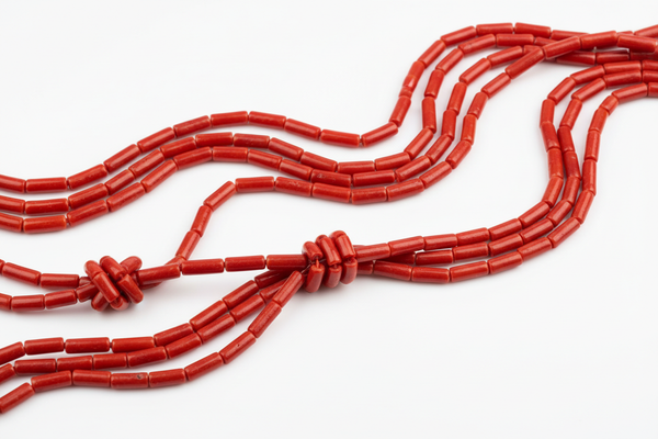 Mutliple strands of Italian red coral